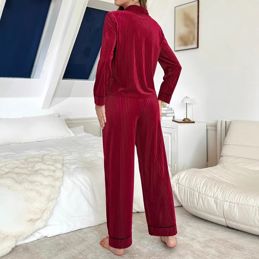 Ladies Luxurious Pajama Set with Fine Lune London Stripes