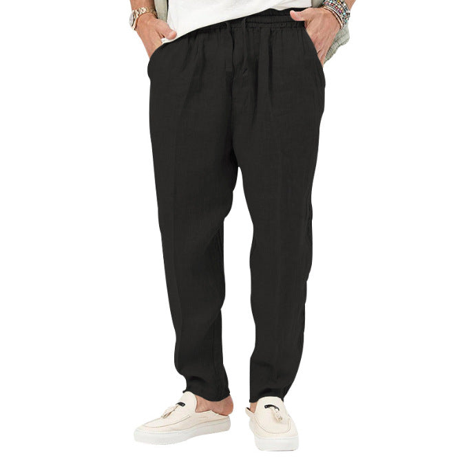 Light linen pants for men with elastic waist and practical pockets Lune London