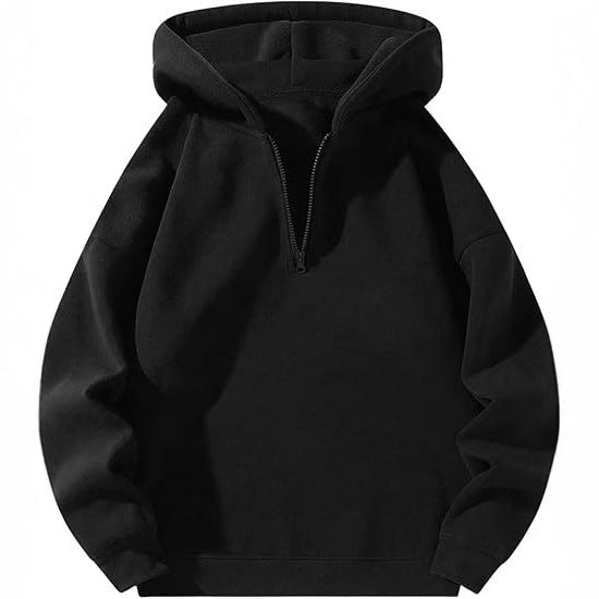 Hooded sweater for women with half zipper and soft inner lining Lune London