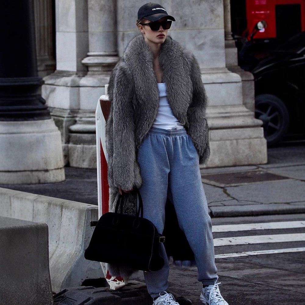 Ladies luxury faux fur coat Lune London