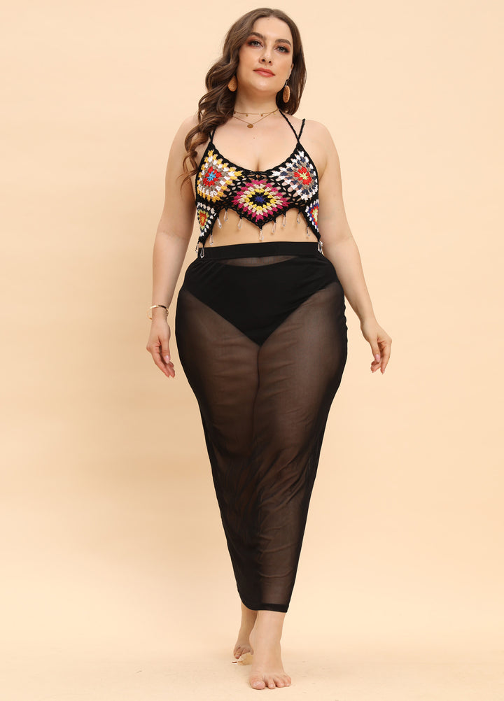 Crochet bralette for women with colorful bead accents Lune London