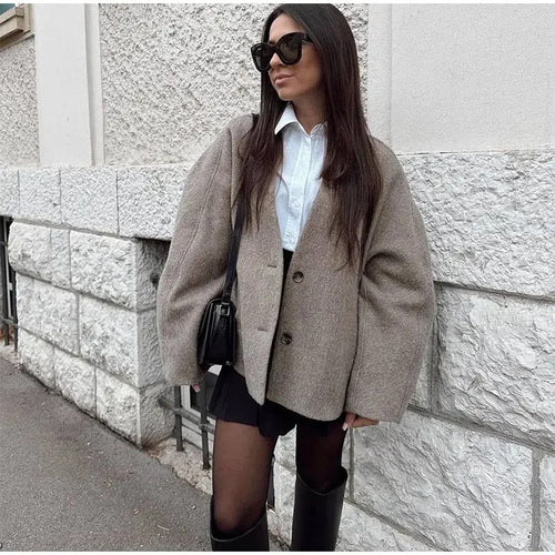 Ladies oversized wool-blazer Lune London