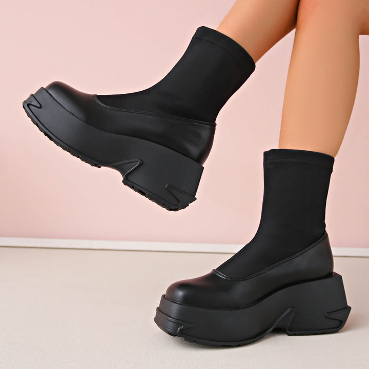 Women's platform sneakers with an elegant sock design and non-slip sole Lune London