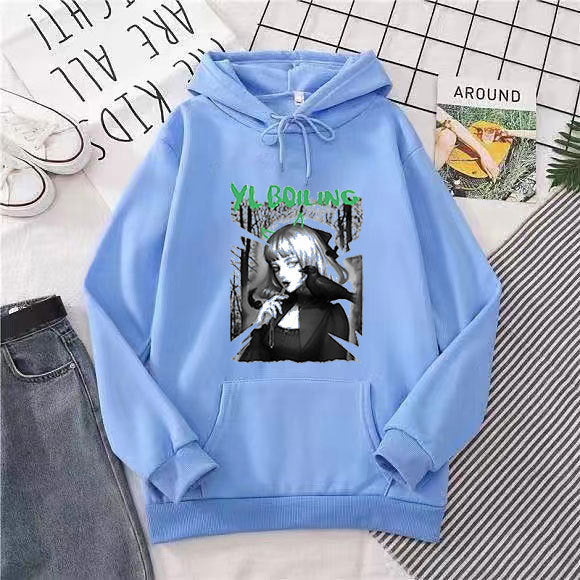 Women's hooded sweatshirt with avant-garde graphic design Chic & Stil