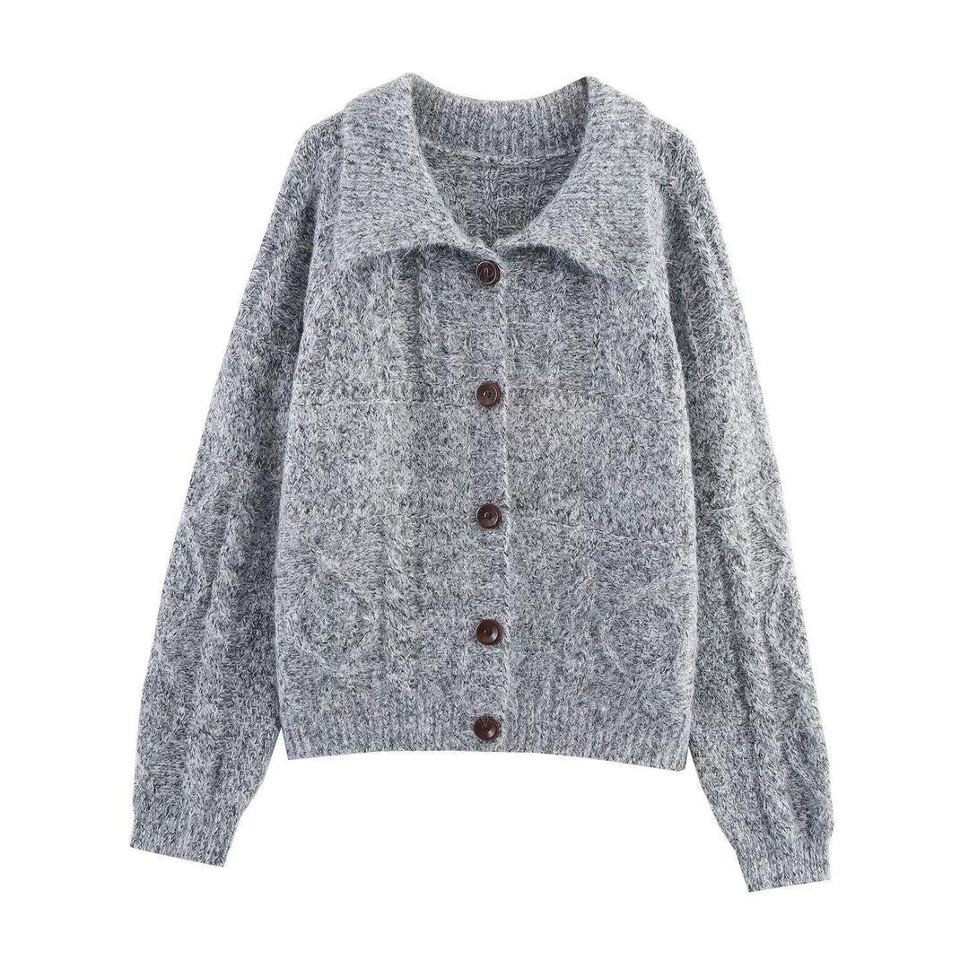 Ladies cardigan in soft fabric with large buttons Lune London