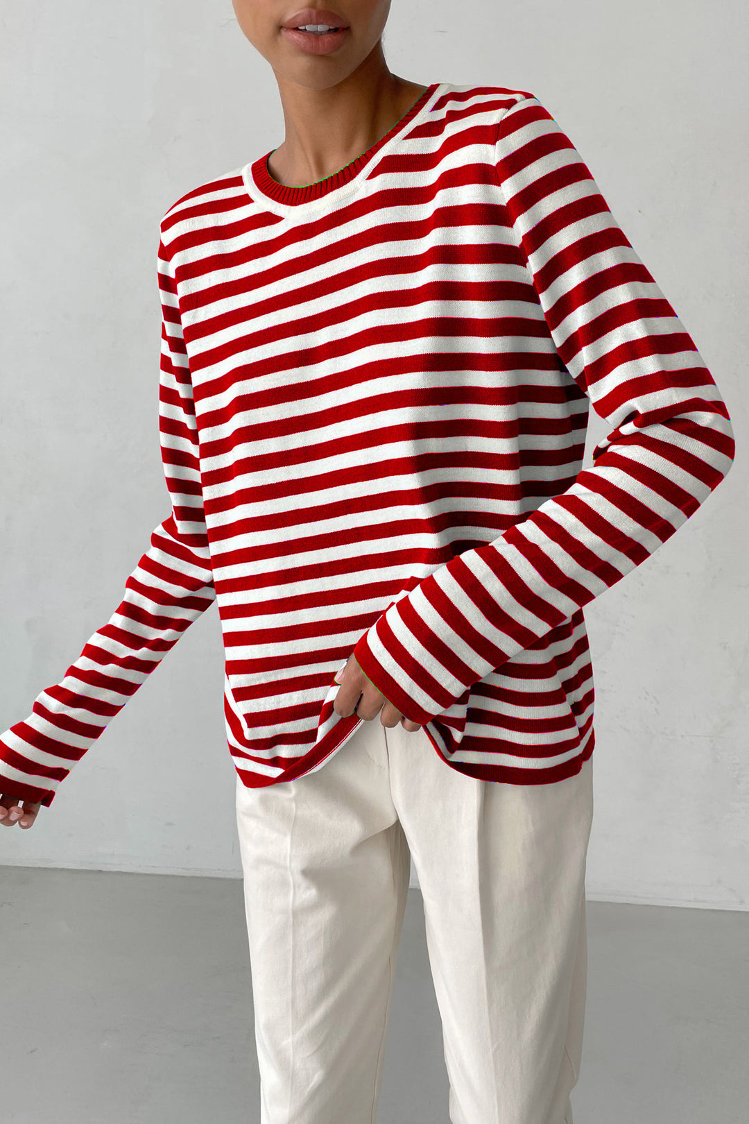 Striped long-sleeve T-shirt for women Lune London