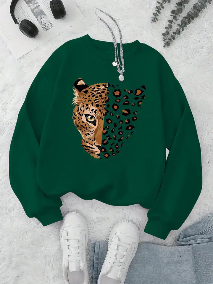 Sweatshirt femme avec motifs léopard Chic & Stil
