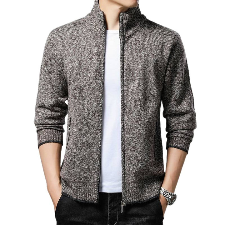 Men's fleece jacket with high collar and practical zip pockets Lune London