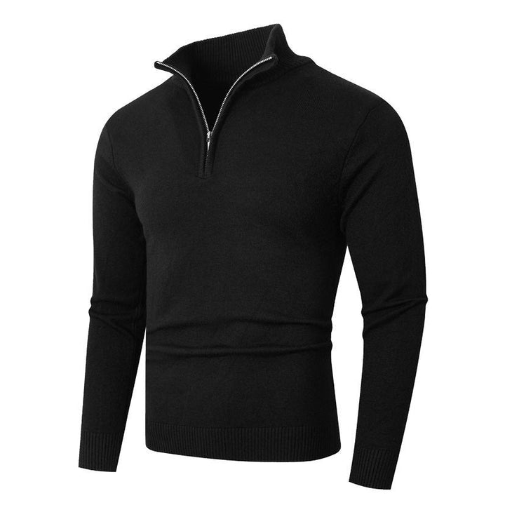 Lune London | Men's sweater with modern half zipper and fine ribbed structure