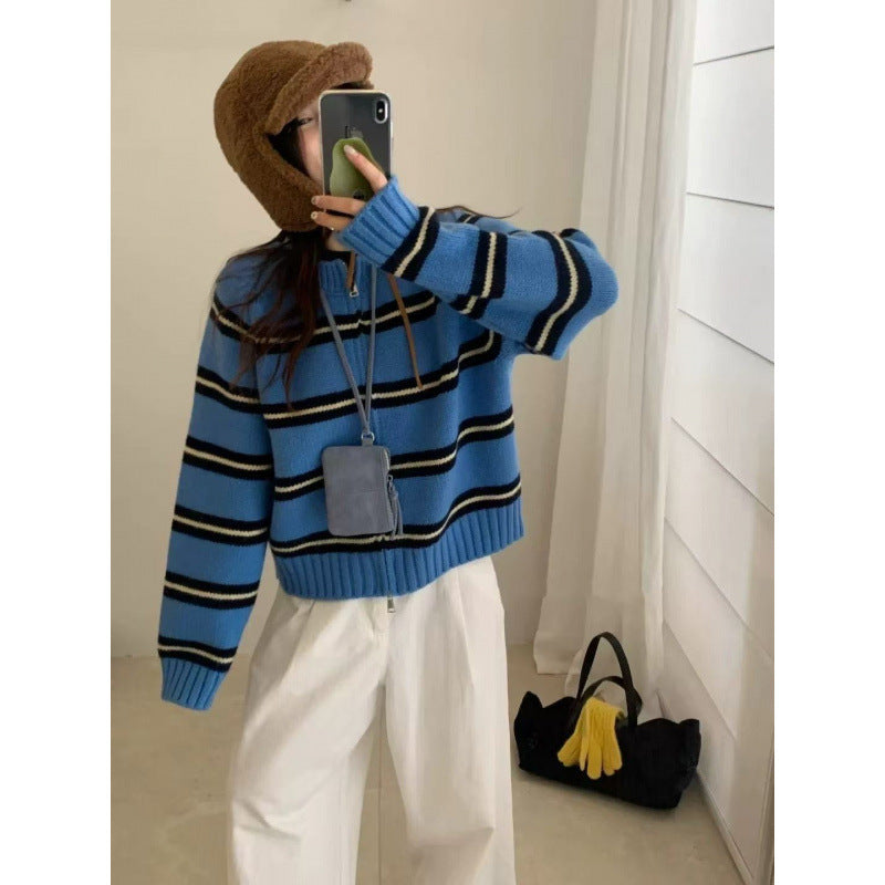 Cardigan tricoté pour femmes avec des rayures modernes Chic & Stil