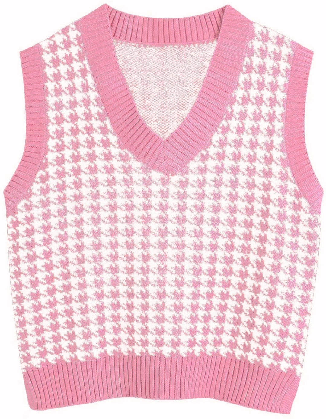 Knit vest for women with a modern checked pattern Lune London