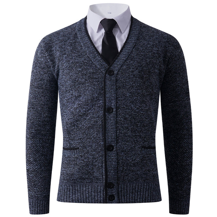 Men's knit jacket with V-neck and classic design Lune London