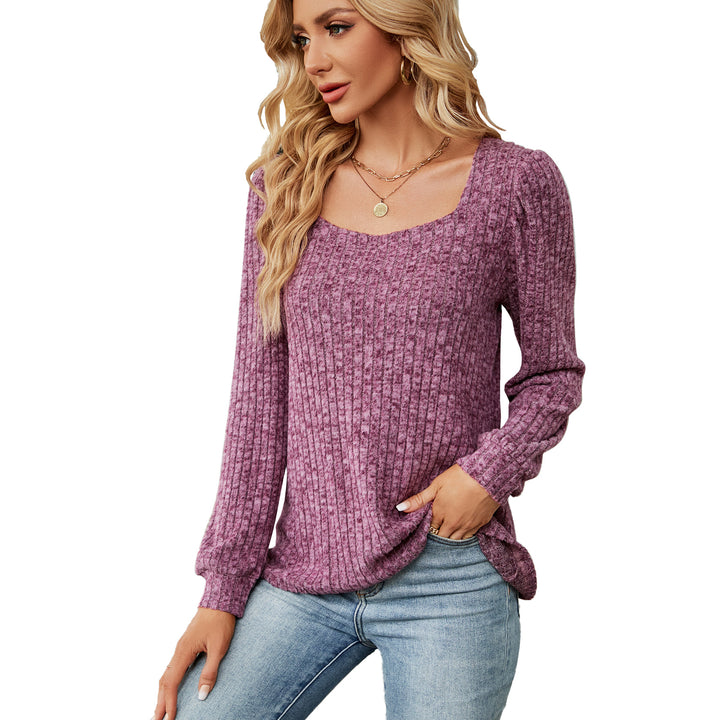 Ladies comfortable knitted sweater in fine textured knit with wide neckline Lune London