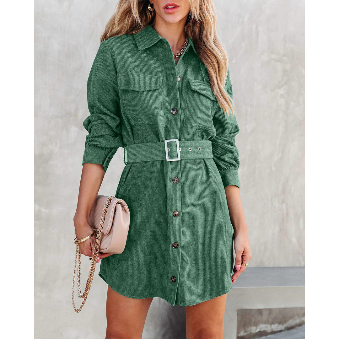 Women's shirt dress with a comfortable cut and practical buttons