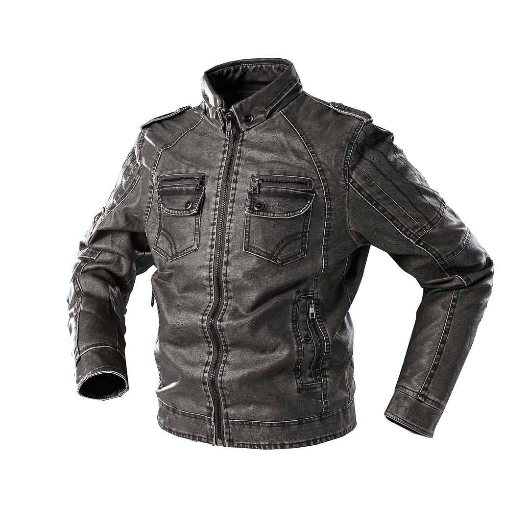 Casual leather jacket for men with multiple pockets Lune London