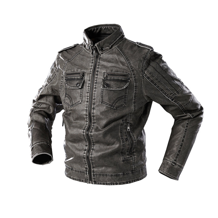 Casual leather jacket for men with multiple pockets Lune London