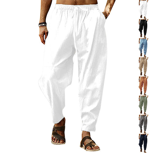 Casual summer pants for men in suit style with elastic waistband and practical side pockets Lune London
