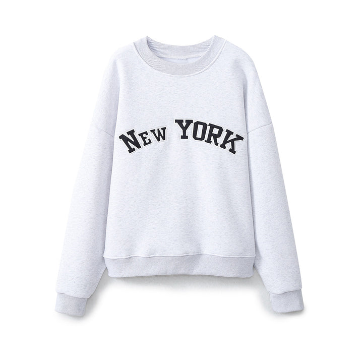 Women's sweatshirt with trendy New York Lune London print