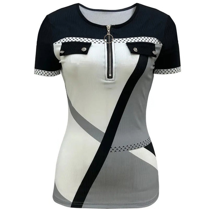 Women Trendy top with zipper and contrasting details Lune London