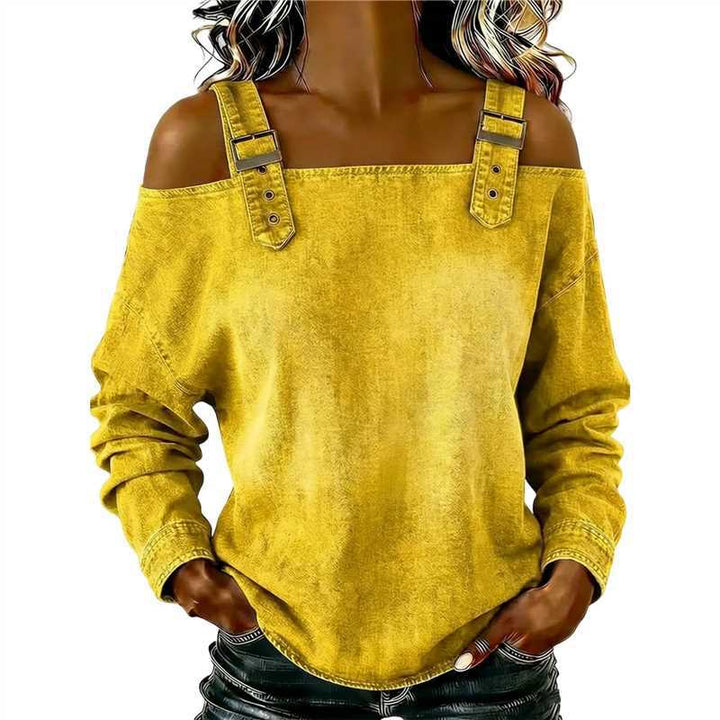 Women's casual sweatshirt with decorative shoulder details Chic & Stil