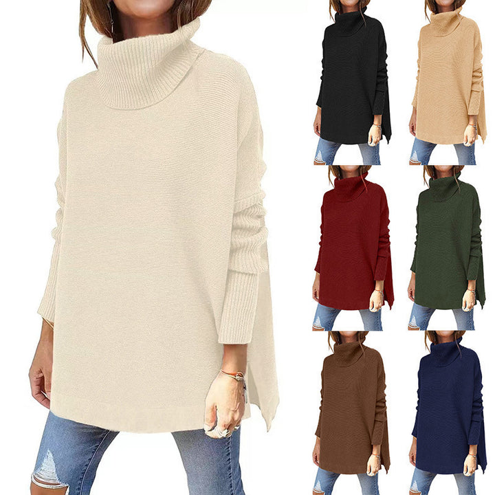 Oversized turtleneck sweater for women with textured pattern Lune London