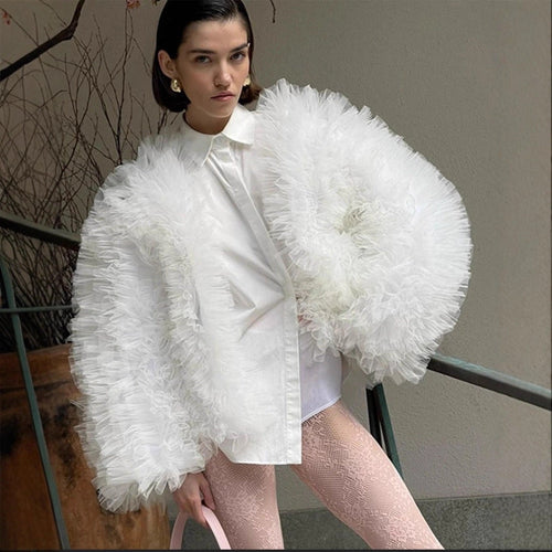 Ladies Voluminous Tulle Jacket Lune London