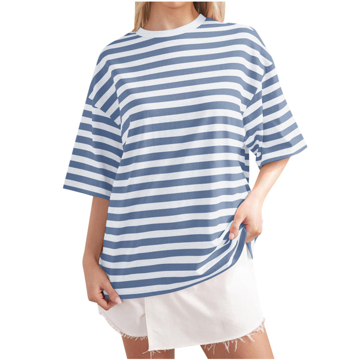 Casual oversized T-shirt for women with wide stripes Lune London