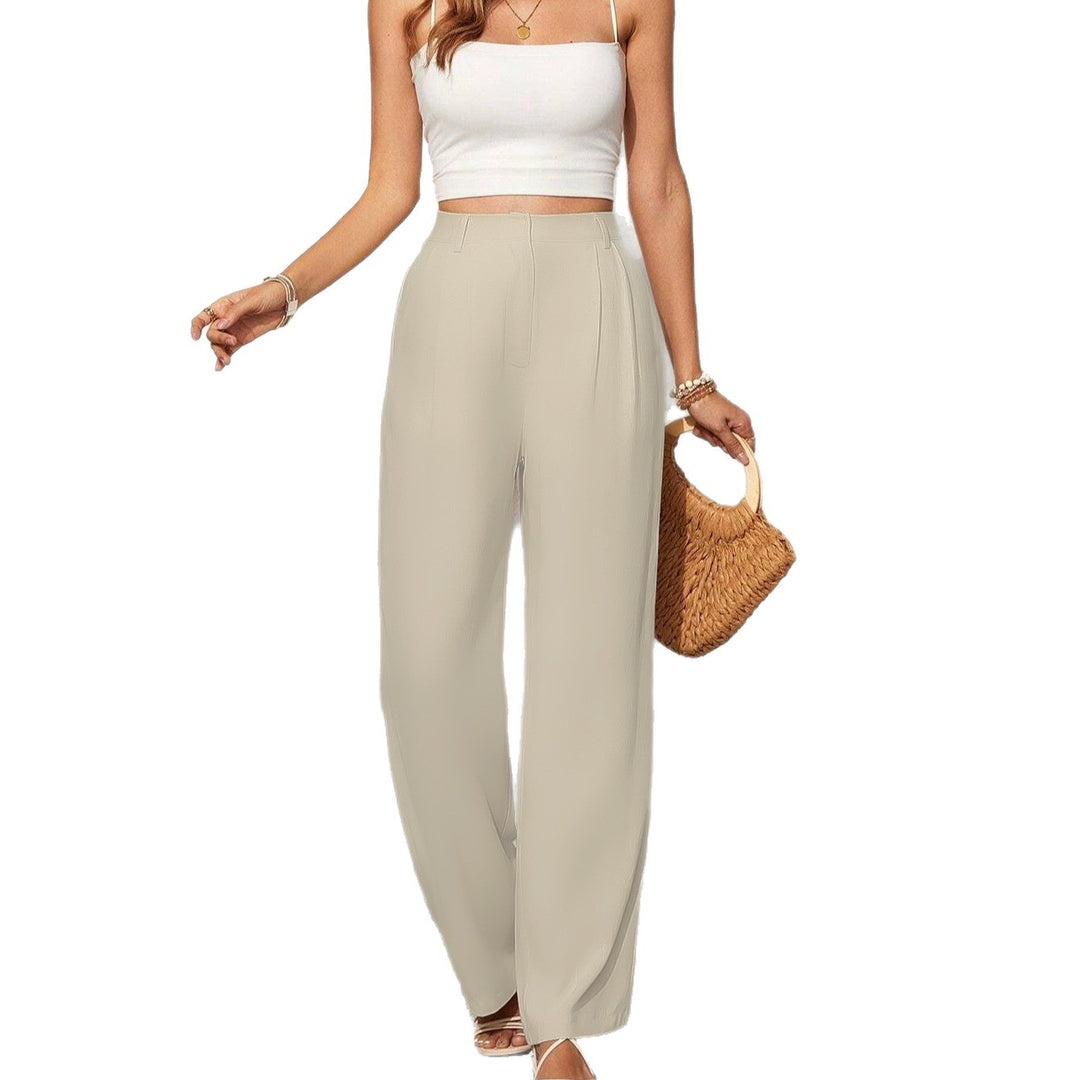 High-waisted wide leg pants for women with elegant pleats Lune London