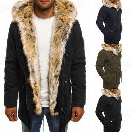 Men's parka lined with removable faux fur collar Lune London