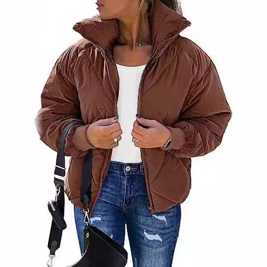 Ladies thermal insulated quilted jacket with high collar and elastic cuffs Lune London
