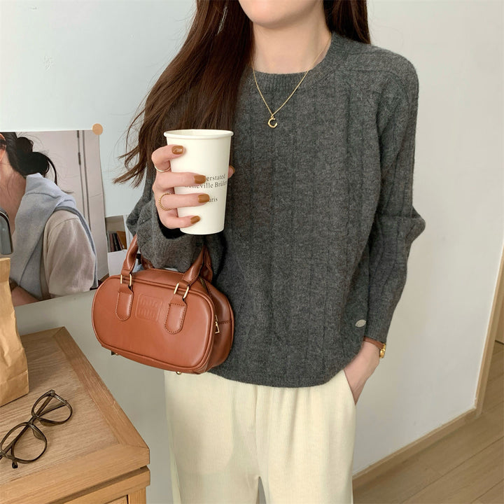 Pull en tricot épais pour femmes avec un élégant design en côtes et une coupe décontractée Chic & Stil