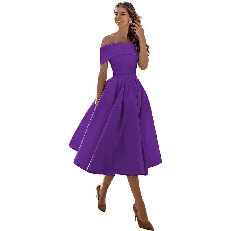 Lune London | Casual Fashion Satin Cocktail Dress Strapless