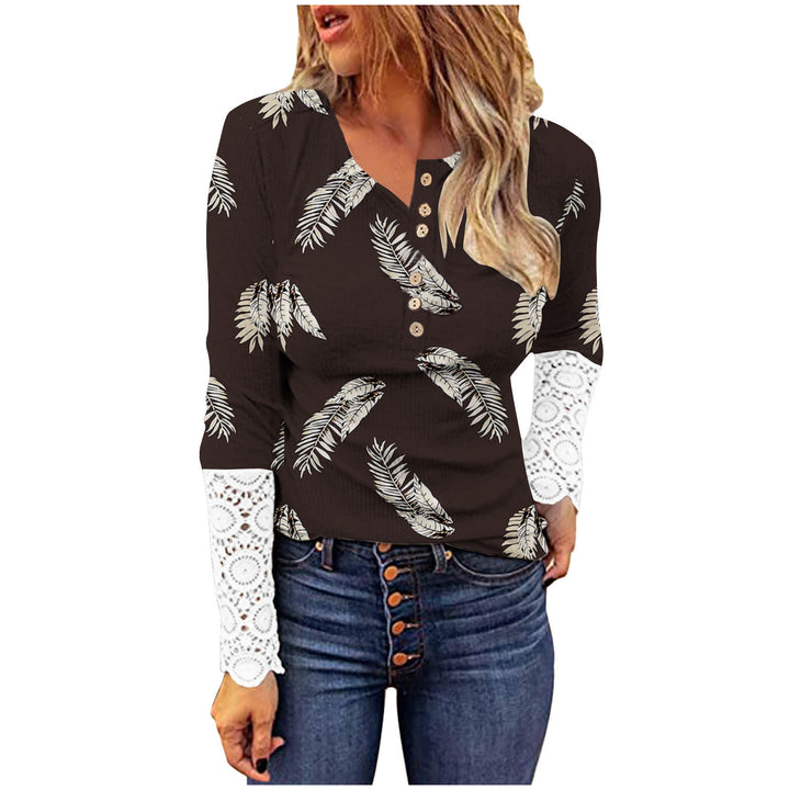 Women Fashion Long Sleeve T-shirt with Lace Sleeves Lune London