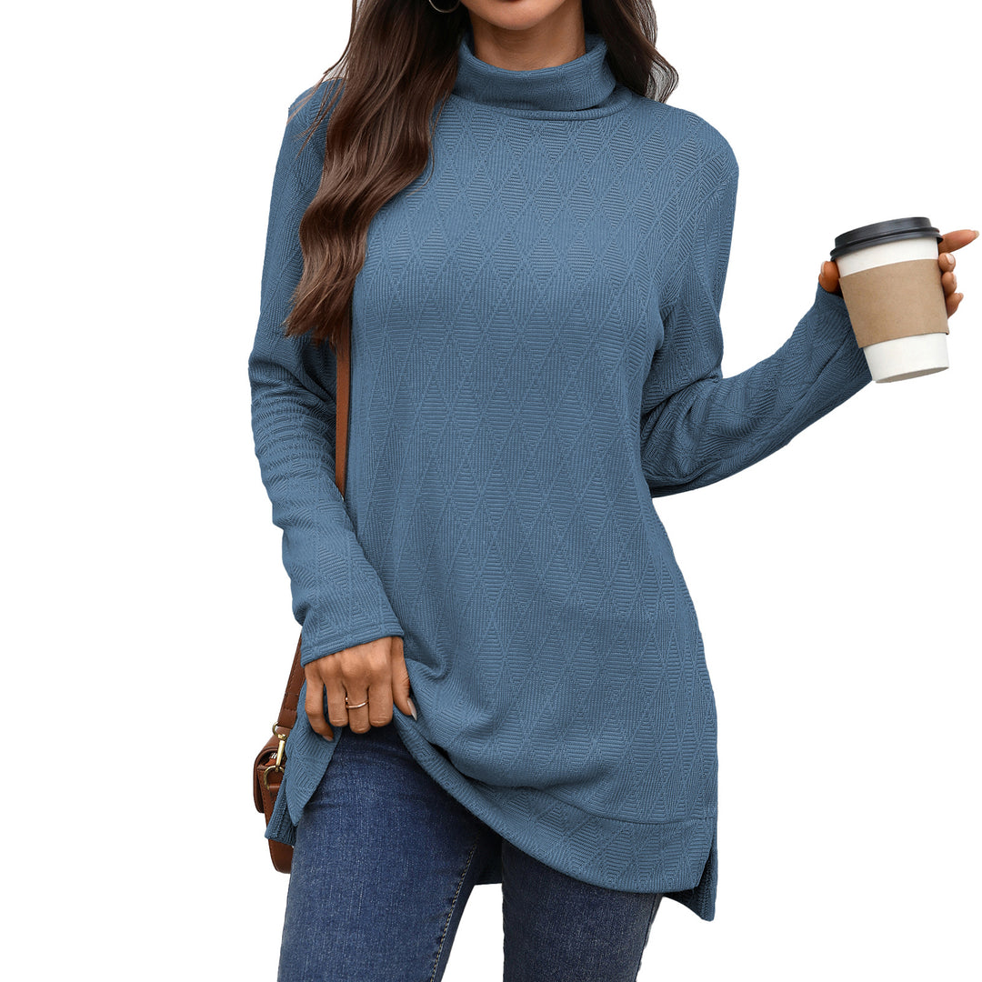 Ladies Long Sleeve Sweater with High Collar Lune London