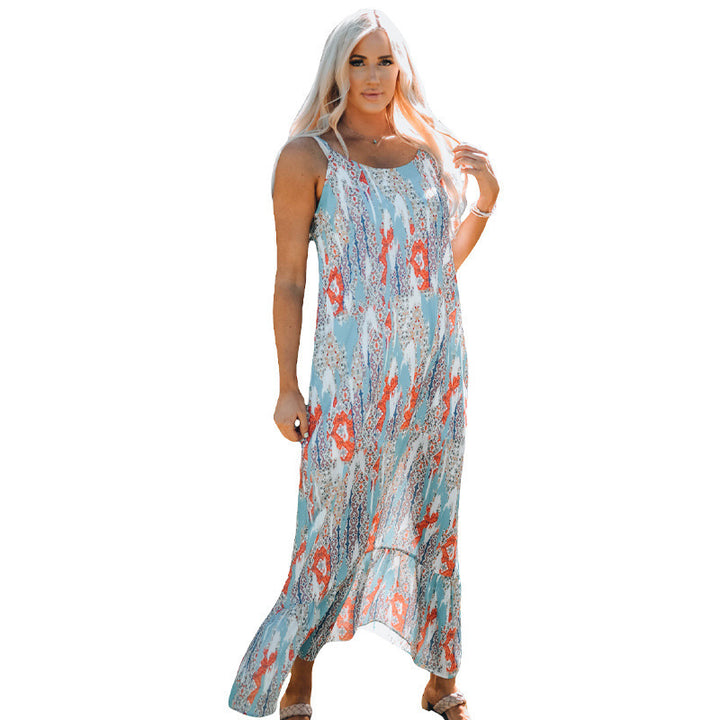 Maxi dress for women with floral design elements and a fluid cut Lune London