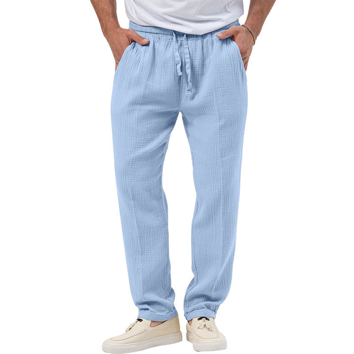 Casual linen pants for men with elastic waist and side pockets Lune London