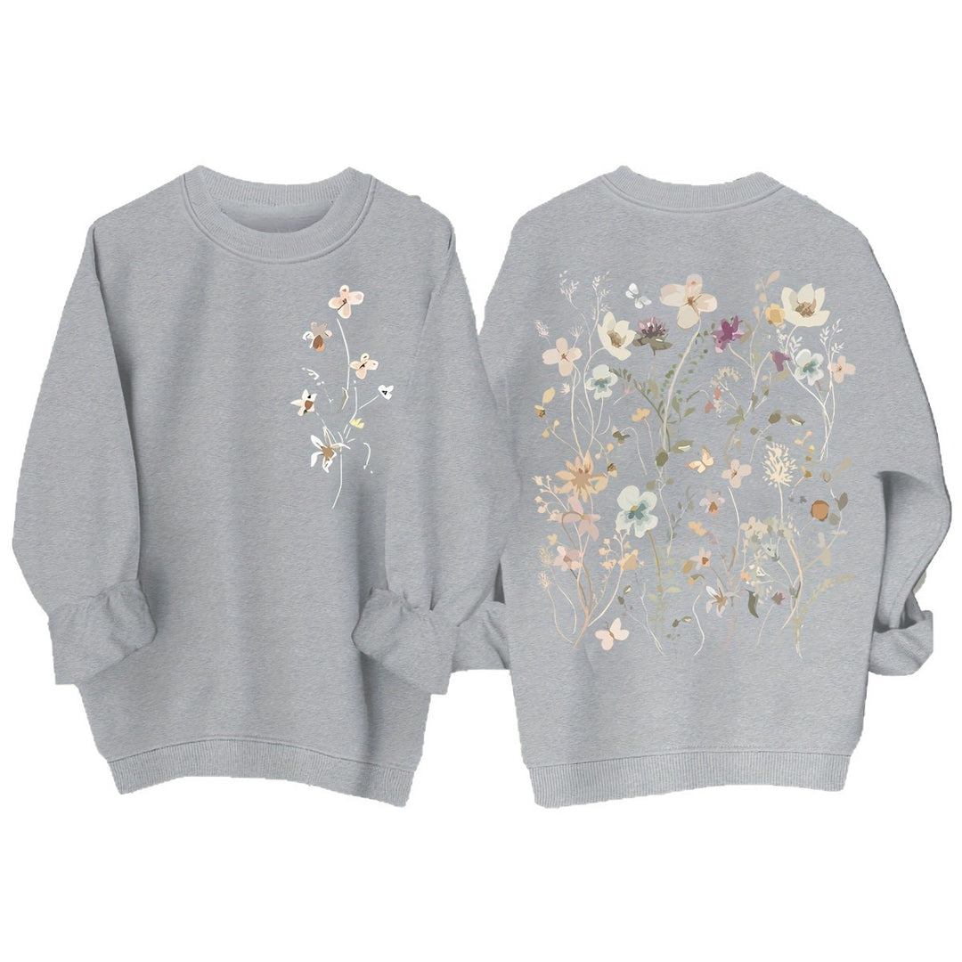 Sweat-shirt pour femmes avec design floral et doublure intérieure douce Chic & Stil