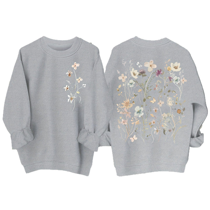 Sweat-shirt pour femmes avec design floral et doublure intérieure douce Chic & Stil