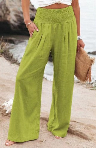 Pantalon Palazzo décontracté pour femmes avec taille élastique et poches latérales Chic & Stil