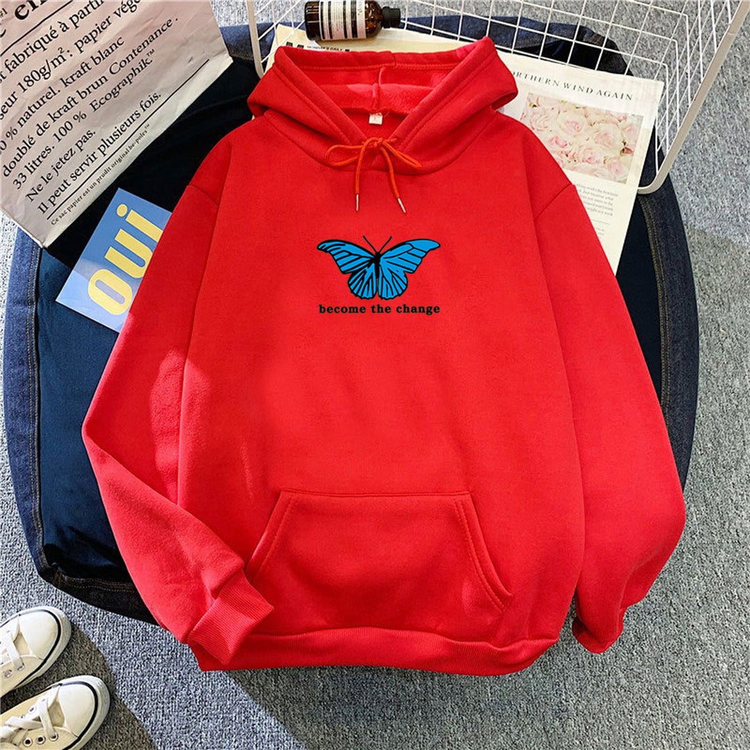 Women's hoodie with modern butterfly motif and inspiring inscription Chic & Stil