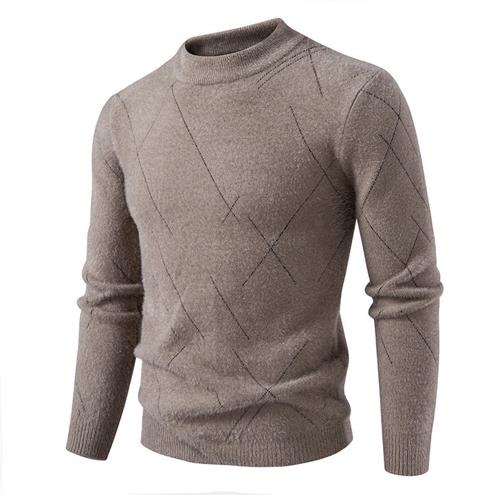 Fine knit sweater for men with a modern cable pattern Lune London