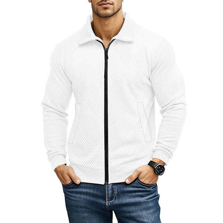 Men's knit jacket with structured design and sporty collar Lune London