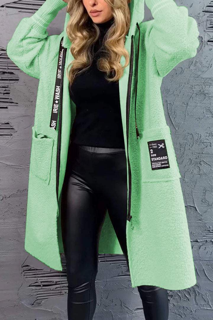 Long coat for women with pockets and hood Lune London