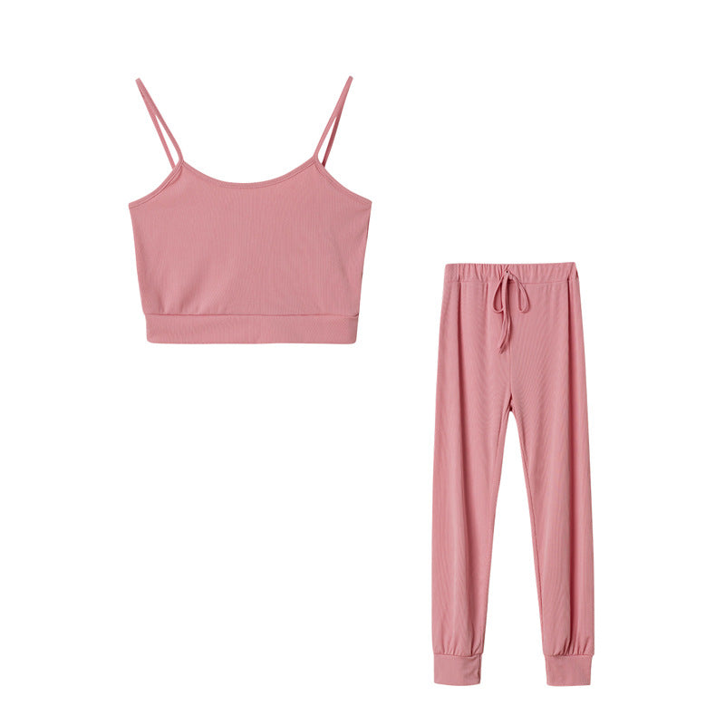 Lune London Women's Cropped Ribbed Loungewear Set