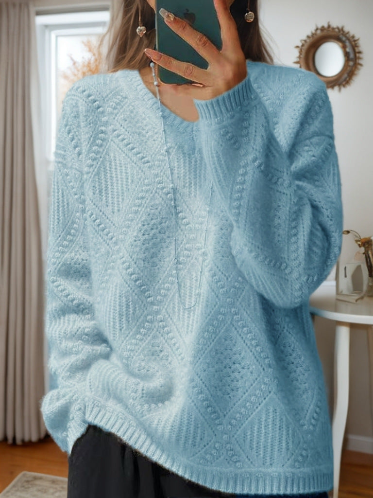 Knit sweater for women with a structured treatment and a soft texture Lune London