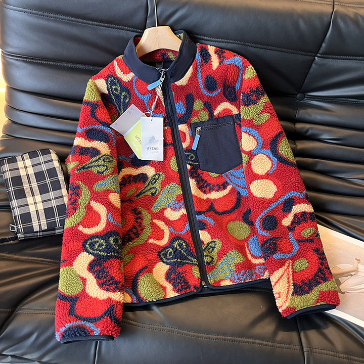Veste en polaire colorée pour femmes avec col haut et poches pratiques Chic & Stil