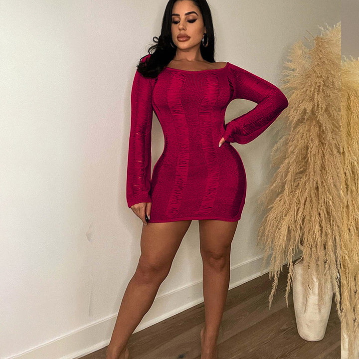 Fitted mini dress for women with long sleeves and structured design Lune London