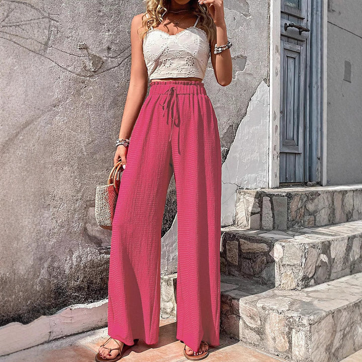 Loose summer pants for women with elastic waist and practical drawstring Lune London