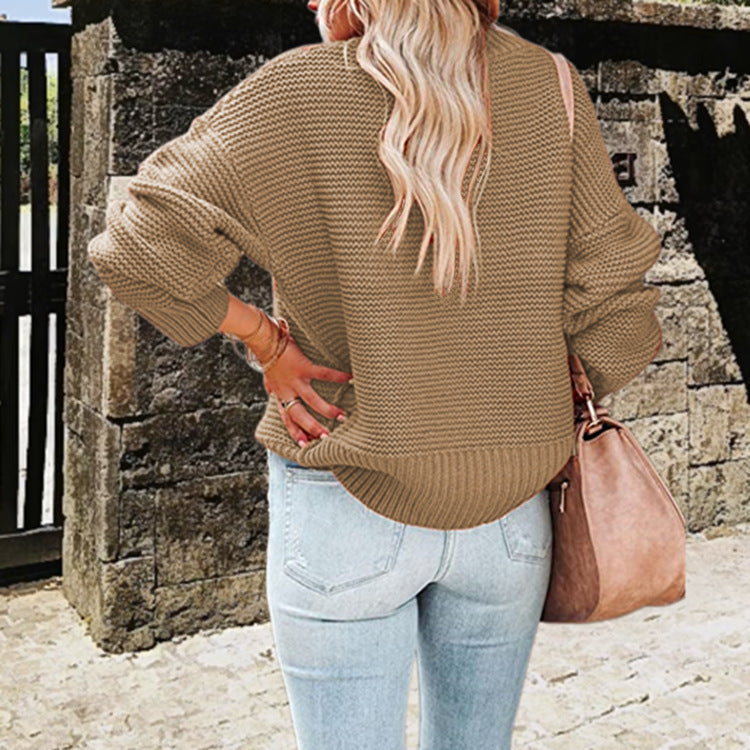 Women's sweater with high collar and textured fabric Lune London