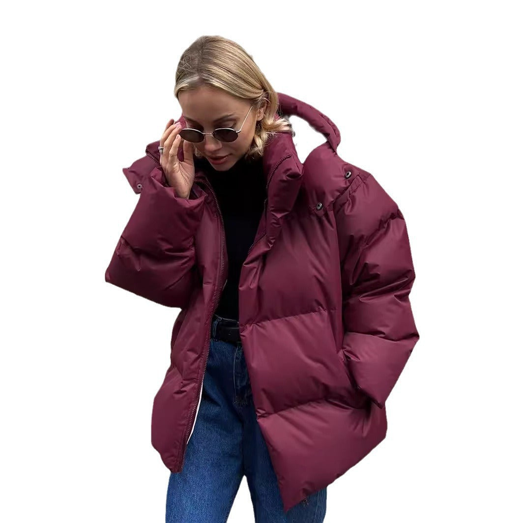 Sporty winter jacket for women with high collar and oversized fit Lune London